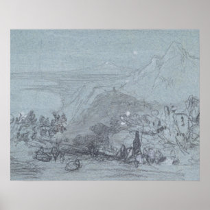 Taormina, from 'Views of Sicily' (chalk & gouache Poster