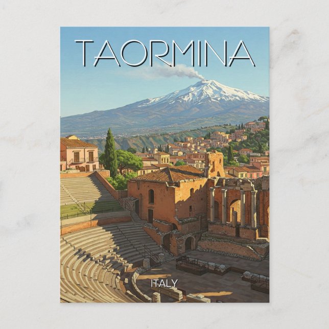 Taormina Italy Mount Etna Postcard (Front)