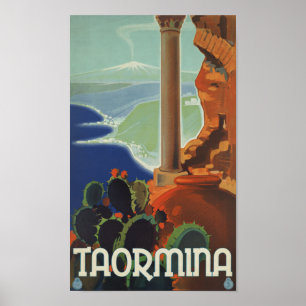 Taormina Sicile Italie VintageTravel Poster