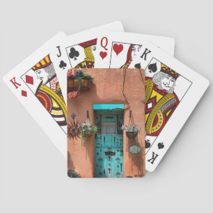 Taos Adobe Blue Door New Mexico Playing Cards