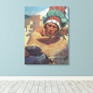 Taos Indian Holding a Water Jug by Blumenschein Canvas Print