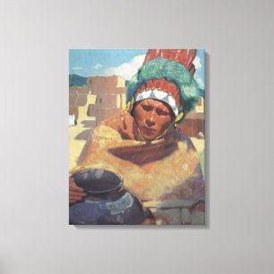 Taos Indian Holding a Water Jug by Blumenschein Canvas Print