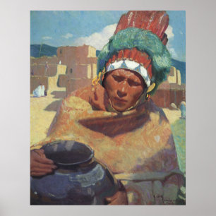 Taos Indian Holding a Water Jug by Blumenschein Poster