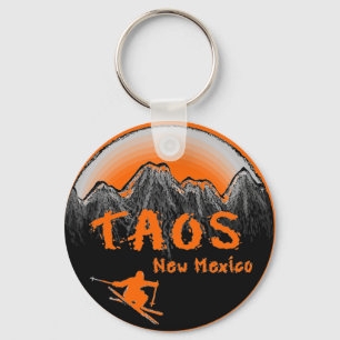 Taos New Mexico artistic skier Keychain