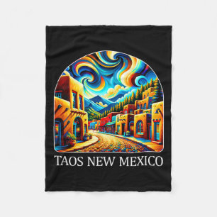 Taos New Mexico - Expressionism Art -  Fleece Blanket
