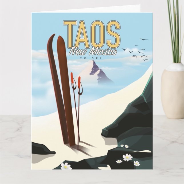 Taos New Mexico ski poster Card (Front)