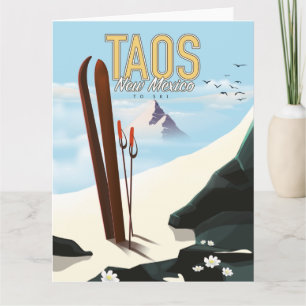 Taos New Mexico ski poster Card