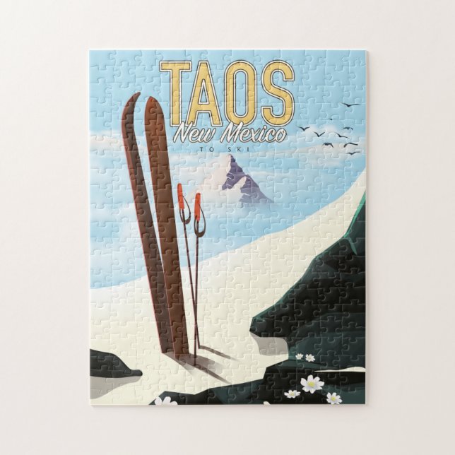 Taos New Mexico ski poster Jigsaw Puzzle (Vertical)