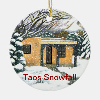 Taos, New Mexico Snowfall Ceramic Ornament