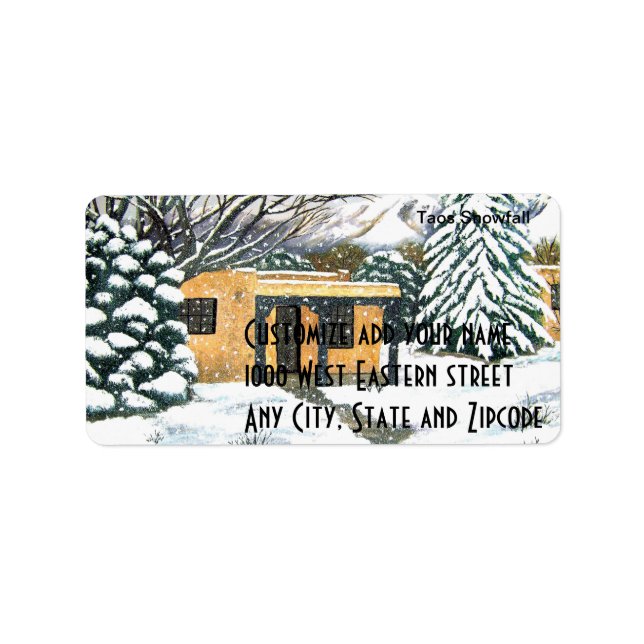 Taos, New Mexico Snowfall Label (Front)