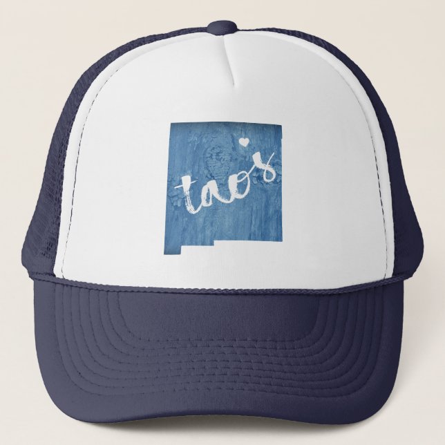 Taos New Mexico Wood Grain Trucker Hat (Front)