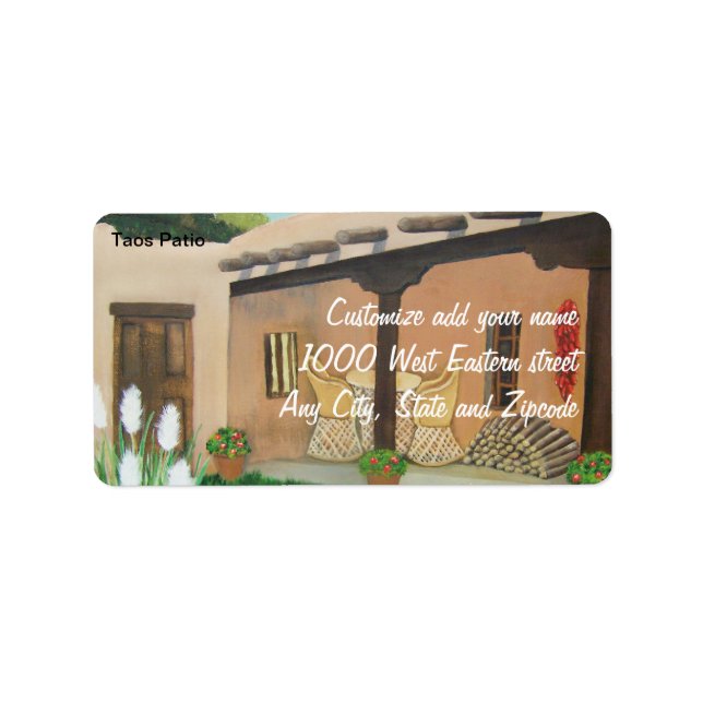 Taos Patio ~ Landscape Label (Front)