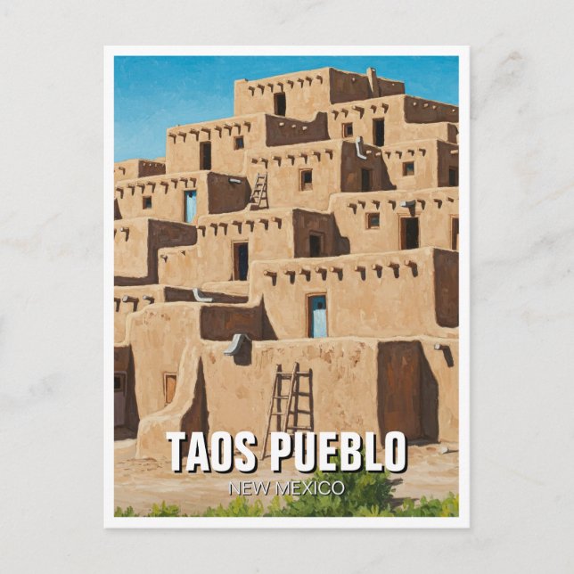 Taos Pueblo New Mexico Postcard (Front)
