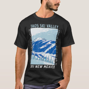Taos Ski Valley Ski Area New Mexico Distressed Vin T-Shirt