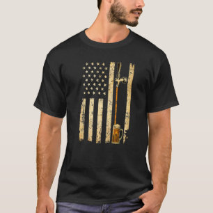 Tap Beer US Flag Fun Draught Draught Fathers Day M T-Shirt