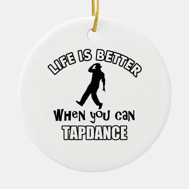 Tap dance Designs Ceramic Ornament (Front)