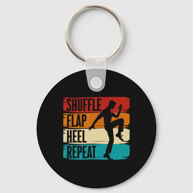 Tap Dance, Shuffle Flap Heel Repeat, Tap Dancer  Keychain (Front)