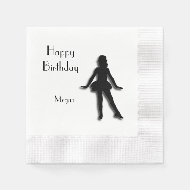 Tap Dancer Happy Birthday Napkin (Front)