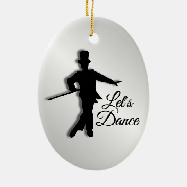 Tap Dancer Let's Dance Ceramic Ornament (Back)