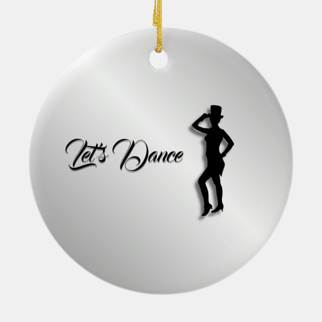 Tap Dancer Let's Dance Ceramic Ornament (Back)