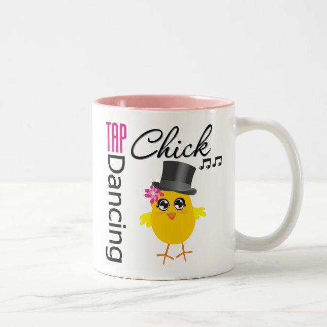 Tap Dancing Chick 2 Two-Tone Coffee Mug (Right)