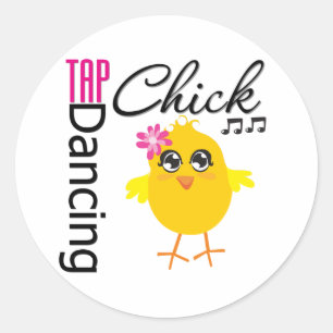 Tap Dancing Chick Classic Round Sticker