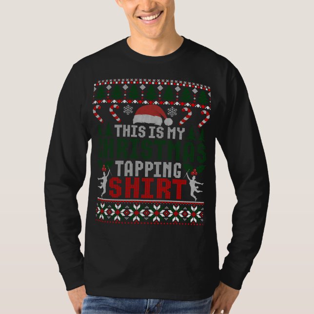 Tap Dancing Christmas Step Dancer Ballroom Ugly Sw T-Shirt (Front)