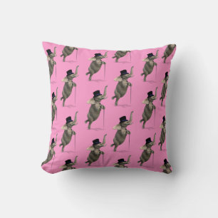 Tap Dancing Elephant Throw Pillow