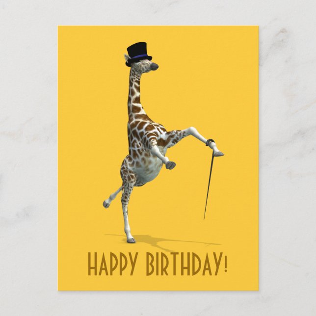 Tap Dancing Giraffe Postcard (Front)