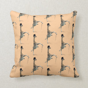 Tap Dancing Giraffe Throw Pillow