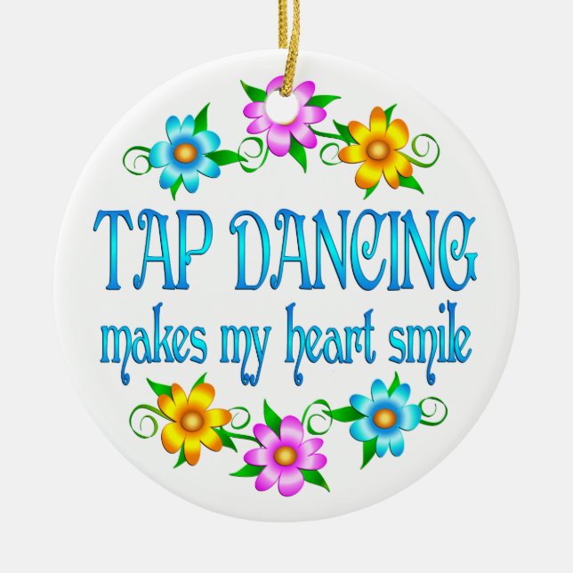 Tap Dancing Smiles Ceramic Ornament (Front)