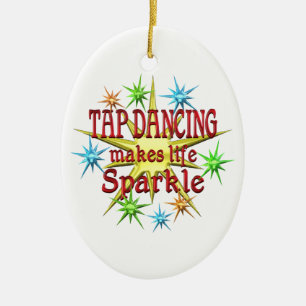 Tap Dancing Sparkles Ceramic Ornament
