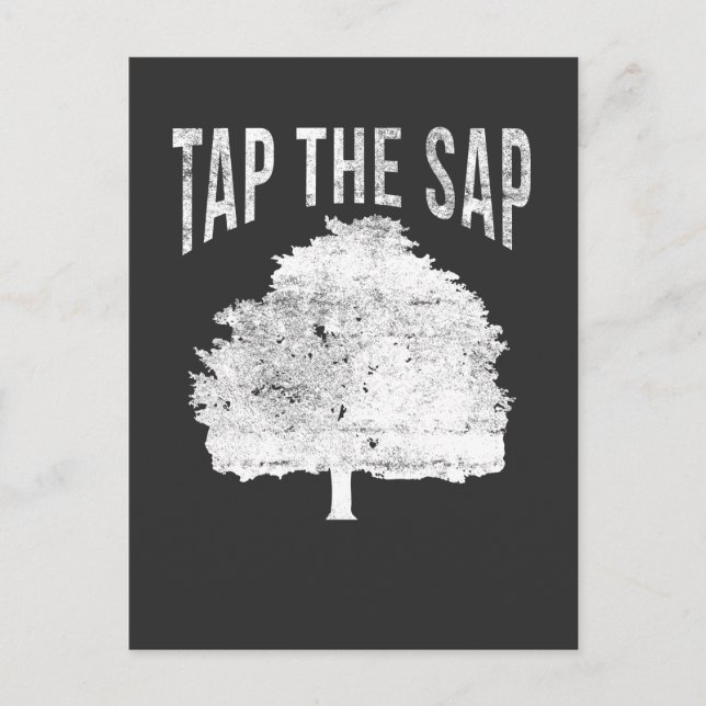 Tap The Sap for Maple Syrup Tree Maple Sugaring Postcard (Front)