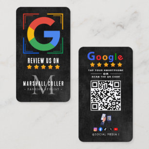 Tap to Review Google Review QR Code Google Ratings Business Card