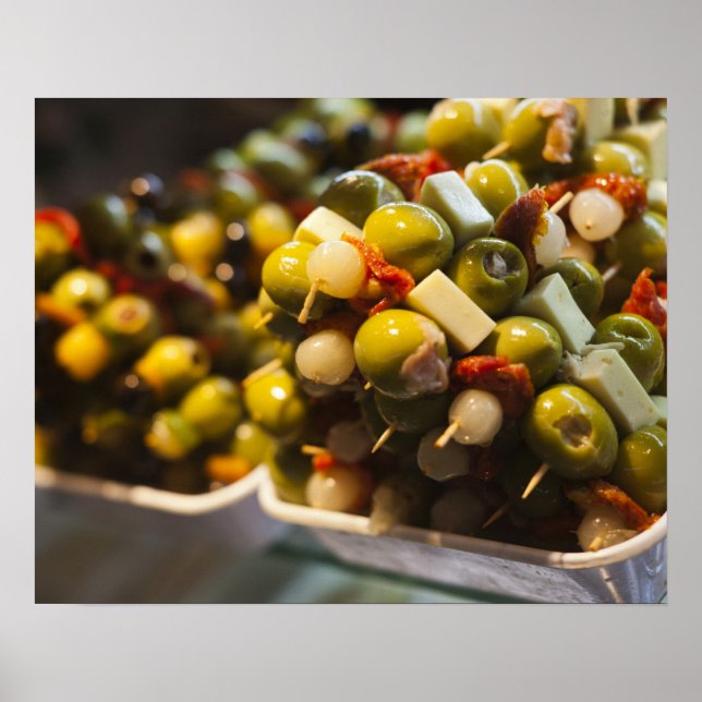 Tapas made with stuffed olives poster (Front)