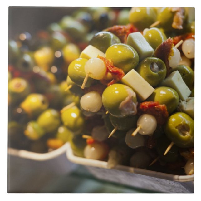 Tapas made with stuffed olives tile (Front)