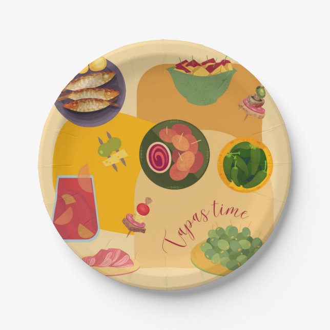 Tapas Time Paper Plate (Front)