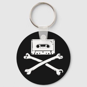 Tape & Crossbones Music Pirate Piracy Home Taping Keychain