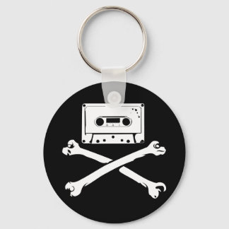 Tape & Crossbones Music Pirate Piracy Home Taping Keychain