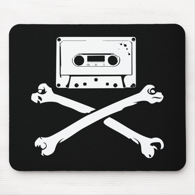 Tape & Crossbones Music Pirate Piracy Home Taping Mouse Pad (Front)