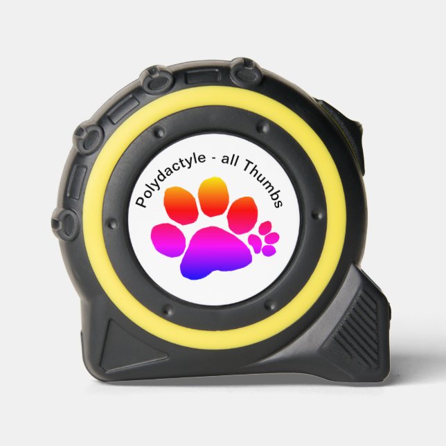 Tape Measure - All Thumbs Polydactyl Pawprints 1 (Front)