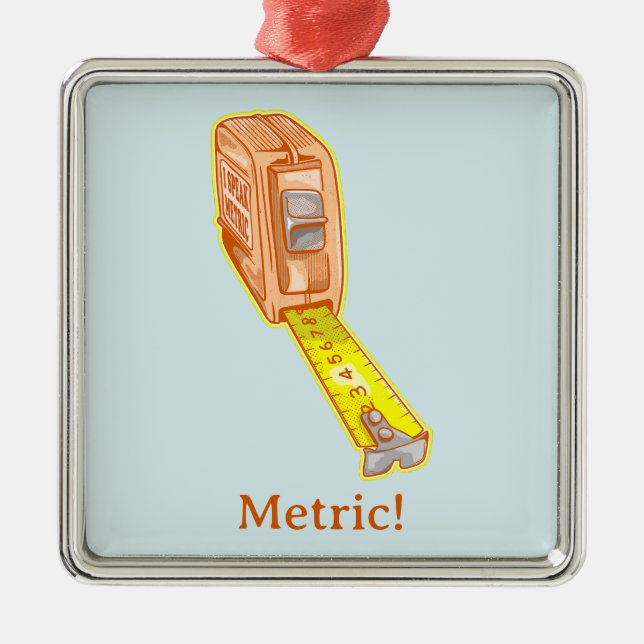 Tape measure metric system measuring tape metal ornament (Front)