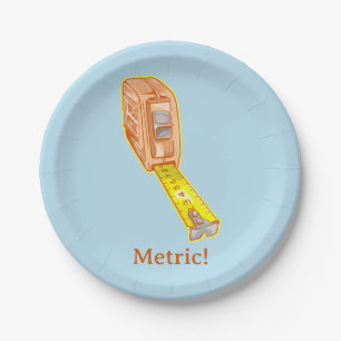Tape measure metric system measuring tape paper plate