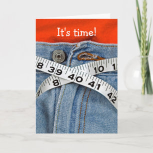 Tape Measure On Blue Jeans Holiday Card