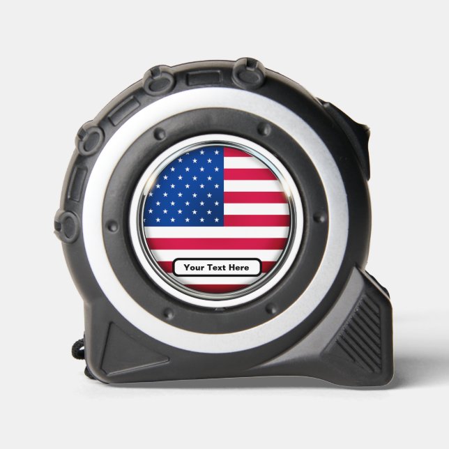Tape Measure - Personalized USA Flag - Add Text 1 (Front)