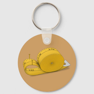 Tape Measure Snail Keychain
