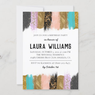 Tape métallique Gold & rose Invitation d'anniversa