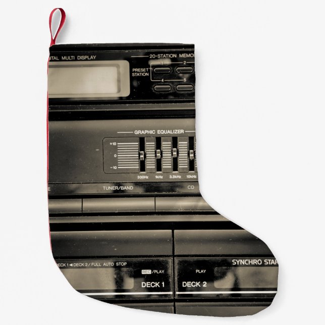 Tape recorder small christmas stocking (Front)