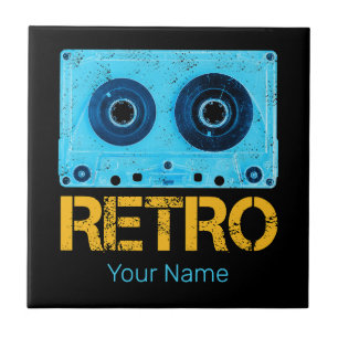 Tape Retro Look For Vintage Cassette 80s Party Tile