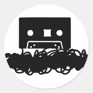 tape spaghetti icon classic round sticker